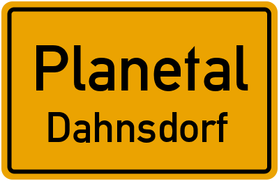 Straßenverzeichnis Planetal Dahnsdorf