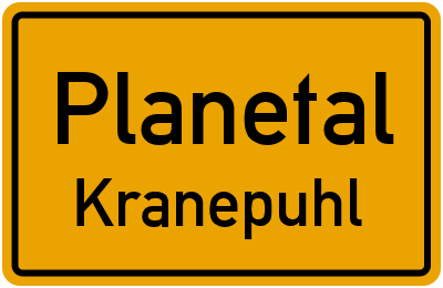 Straßenverzeichnis Planetal Kranepuhl