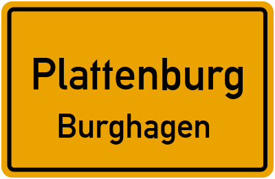 Ortsschild Plattenburg Burghagen