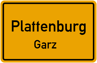 Ortsschild Plattenburg Garz