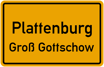 Ortsschild Plattenburg Groß Gottschow