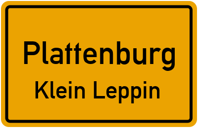 Ortsschild Plattenburg Klein Leppin