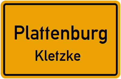 Ortsschild Plattenburg Kletzke