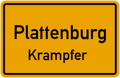 Ortsschild Plattenburg Krampfer