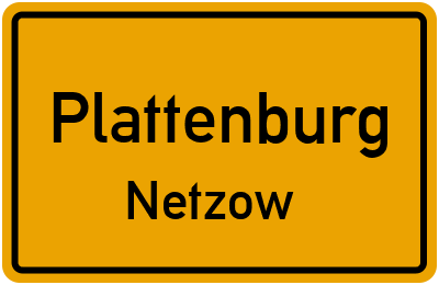 Ortsschild Plattenburg Netzow