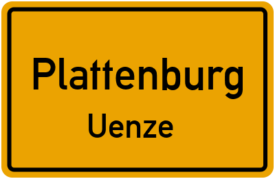 Ortsschild Plattenburg Uenze