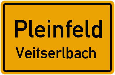 Ortsschild Pleinfeld Veitserlbach