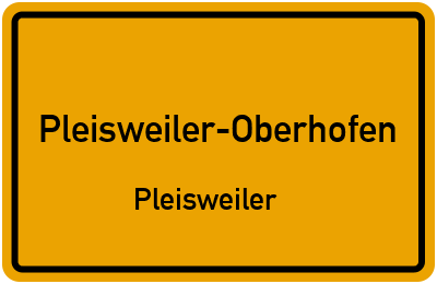 Straßenverzeichnis Pleisweiler-Oberhofen Pleisweiler