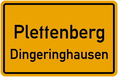 Ortsschild Plettenberg Dingeringhausen