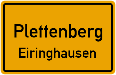 Ortsschild Plettenberg Eiringhausen