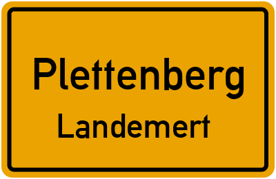 Ortsschild Plettenberg Landemert