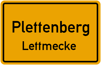 Ortsschild Plettenberg Lettmecke