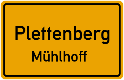 Ortsschild Plettenberg Mühlhoff