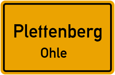 Ortsschild Plettenberg Ohle