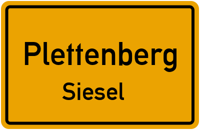 Ortsschild Plettenberg Siesel