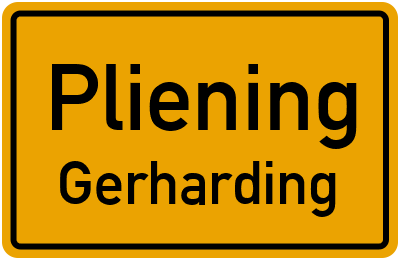 Ortsschild Pliening Gerharding