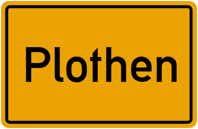 Ortsschild von Gemeinde Plothen in Thüringen