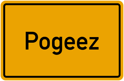 Ortsschild von Gemeinde Pogeez in Schleswig-Holstein