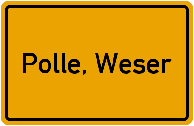 Ortsschild von Flecken Polle, Weser in Niedersachsen