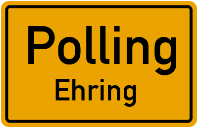 Ortsschild Polling Ehring