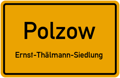 Straßenverzeichnis Polzow Ernst-Thälmann-Siedlung