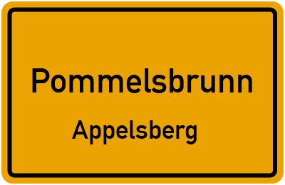 Straßenverzeichnis Pommelsbrunn Appelsberg