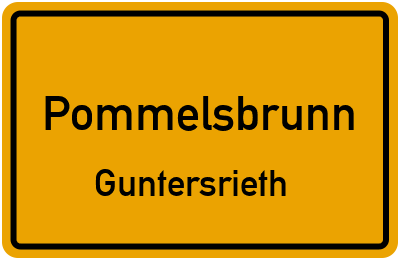 Ortsschild Pommelsbrunn Guntersrieth