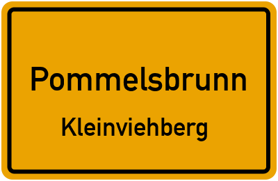 Ortsschild Pommelsbrunn Kleinviehberg