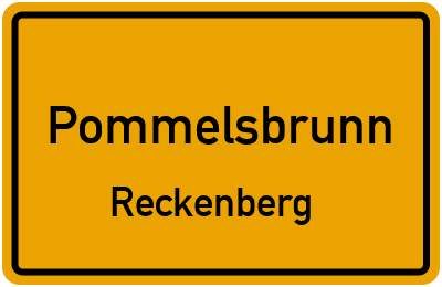Ortsschild Pommelsbrunn Reckenberg