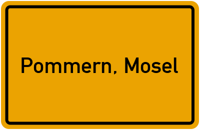 Ortsschild von Gemeinde Pommern, Mosel in Rheinland-Pfalz
