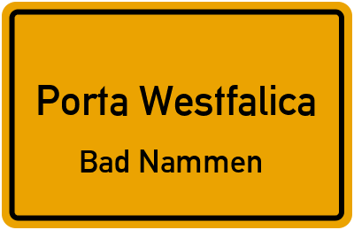 Straßenverzeichnis Porta Westfalica Bad Nammen