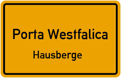 Ortsschild Porta Westfalica Hausberge