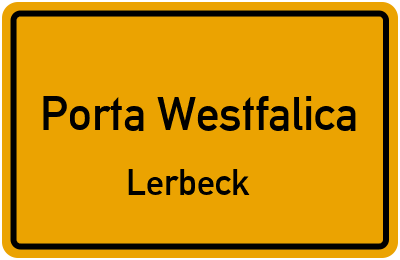 Ortsschild Porta Westfalica Lerbeck