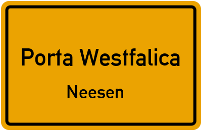 Ortsschild Porta Westfalica Neesen