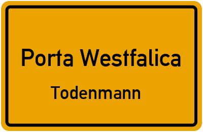 Straßenverzeichnis Porta Westfalica Todenmann