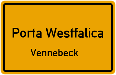 Ortsschild Porta Westfalica Vennebeck