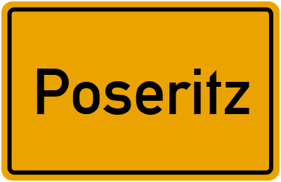 Ortsschild von Poseritz in Mecklenburg-Vorpommern