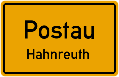 Ortsschild Postau Hahnreuth
