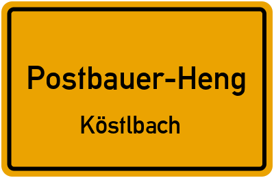 Straßenverzeichnis Postbauer-Heng Köstlbach