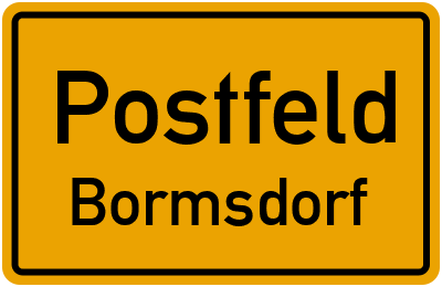 Straßenverzeichnis Postfeld Bormsdorf