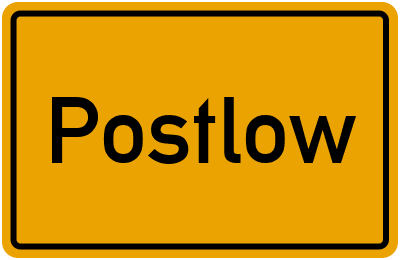 Ortsschild von Postlow in Mecklenburg-Vorpommern