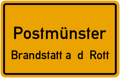 Straßenverzeichnis Postmünster Brandstatt a. d. Rott