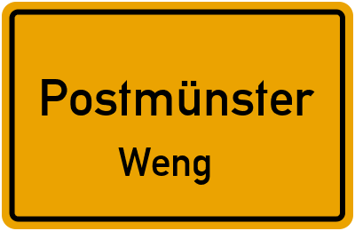 Straßenverzeichnis Postmünster Weng