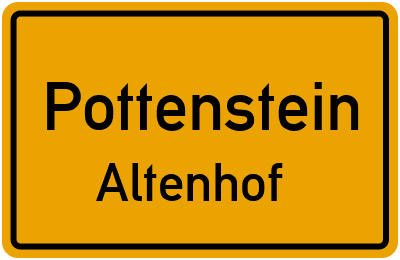 Ortsschild Pottenstein Altenhof