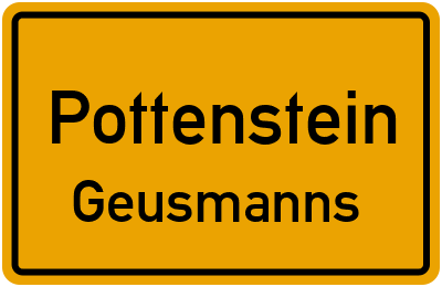 Ortsschild Pottenstein Geusmanns