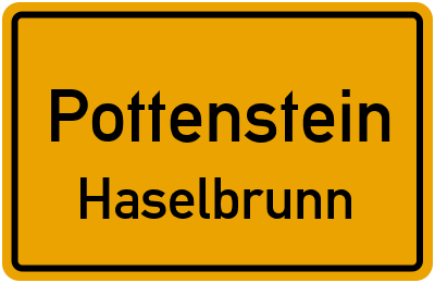 Ortsschild Pottenstein Haselbrunn