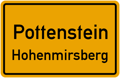 Ortsschild Pottenstein Hohenmirsberg