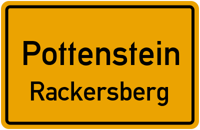 Ortsschild Pottenstein Rackersberg