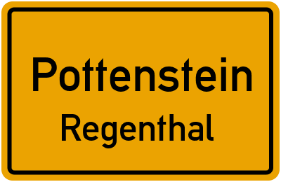 Ortsschild Pottenstein Regenthal