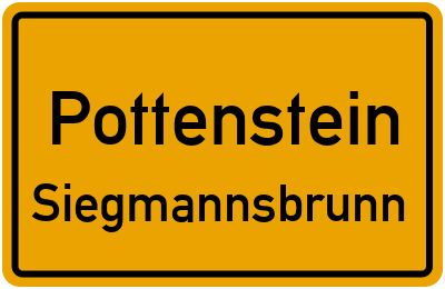 Ortsschild Pottenstein Siegmannsbrunn